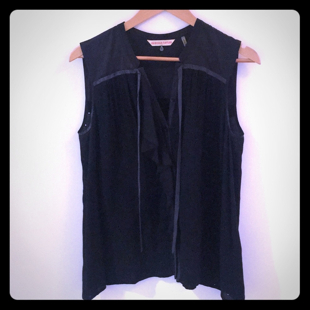 Rebecca Taylor Eyelet and silk top